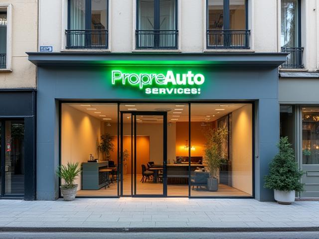 Façade moderne du bureau PropreAuto Services à Lyon, 27 Rue de la République